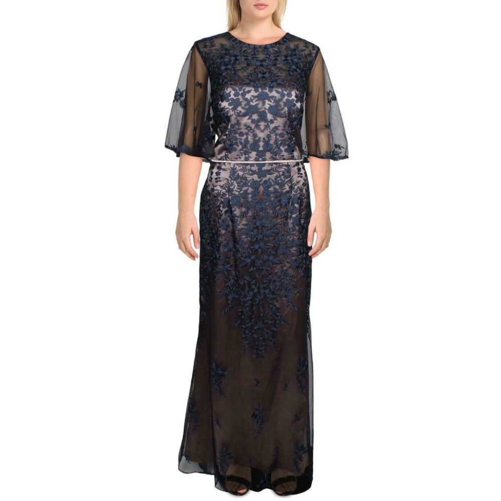 JS Collections Embroidered short flares sleeve